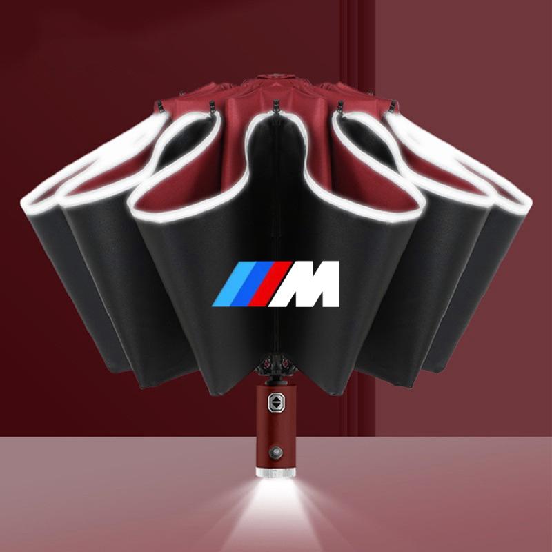 Car Umbrella With LED Flashlight Reflective Stripe Umbrella For BMW M E30 E39 E46 E90 E93 E60 F10 M5 M6 M7 X4 X5 X1 accessories GB1
