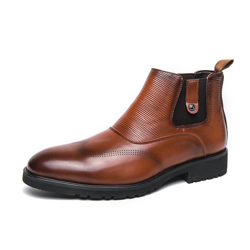 Golden Sapling Party Men Boots Casual Business Shoes Comfortable Chelsea Boot Office Shoe Leisure Flats Slip On Fashion Footwear