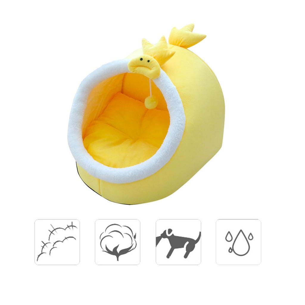 Кровать-пещера для кошек, мультяшная, милая, ветрозащитная, полузакрытая, теплая, для дома, для ежедневного использования