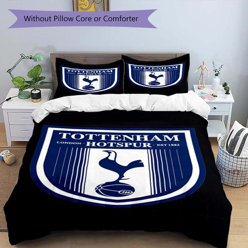 Tottenham Hotspur F.C Design Printed Pattern Duvet Cover Set – includes 1 duvet cover and 2 matching pillowcases Bedroom decor Christmas gifts