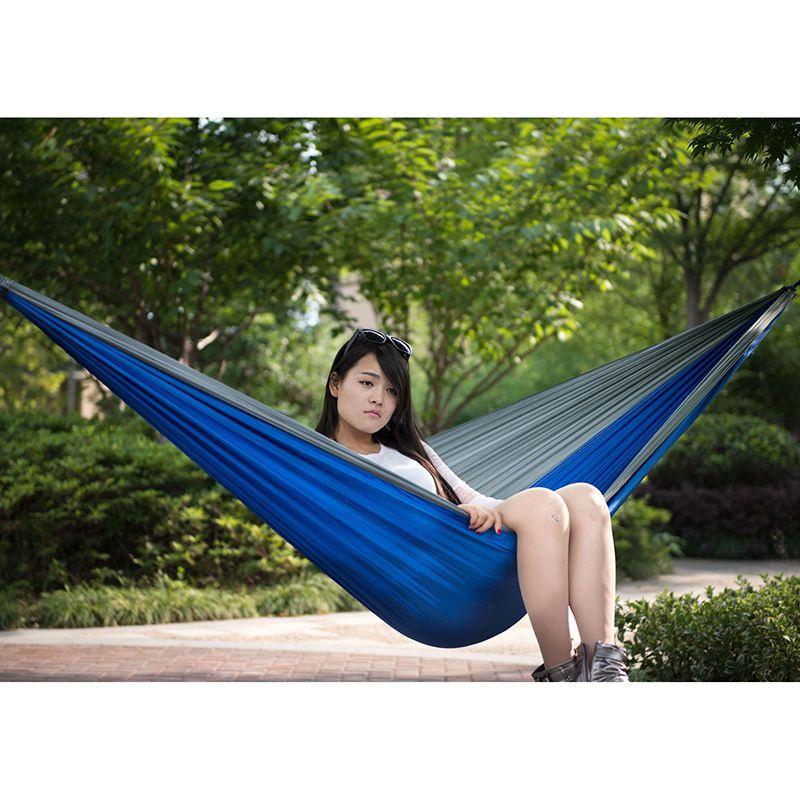 Двухместный гамак из парашютного нейлона для путешествий и кемпинга на открытом воздухе**