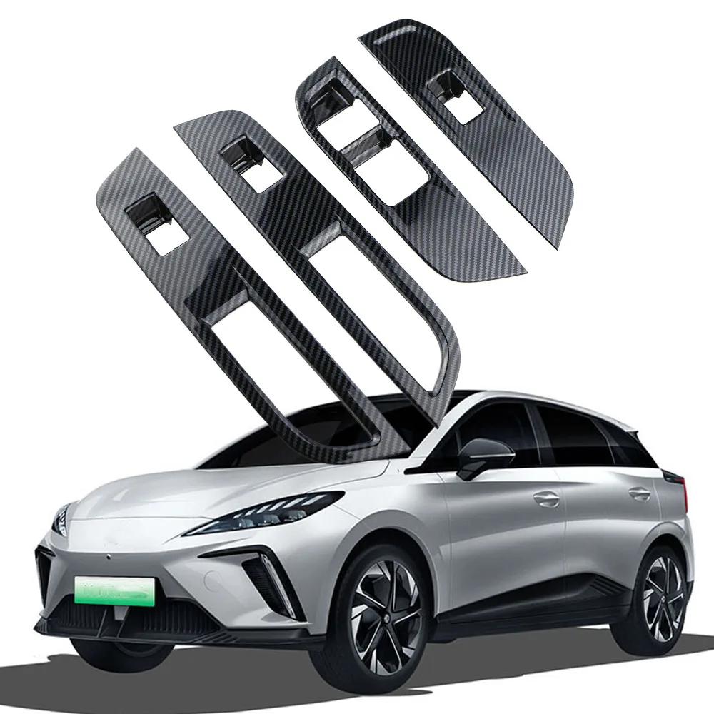 Для MG 4 MG4 EV Mulan 2022 2023 2024 Аксессуары Накладка на панель переключателя стеклоподъемника автомобиля Декоративная накладка АБС-пластик под карбон