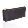 Bag Slim Leather Pencil Large Simple Design for Adults Case Made Only from the Top Surface of Cowhide Zipper Stylish Leather Pencil Case for Genuine
