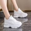 Inner Height Increase Women's Single Shoes Spring New Breathable Dad Shoes Platform Mesh Small Sports Casual Shoes Women