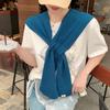 Knitted Cross Shaped Shawl For Women In Spring And Summer Solid Color Simple And Versatile Student Shoulder Fake Collar Scarf