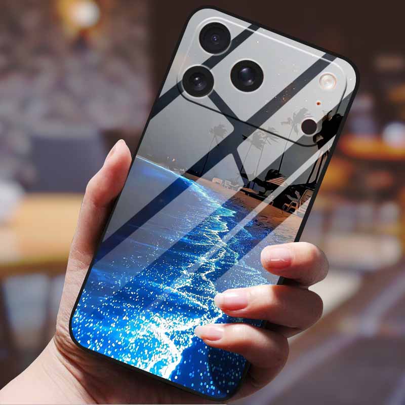 Phone Case for iphone 17 pro max iphone17 Air Tempered Glass Hard Back Cover Bumper 17pro Funda Cartoon Anime Fashion Pattern