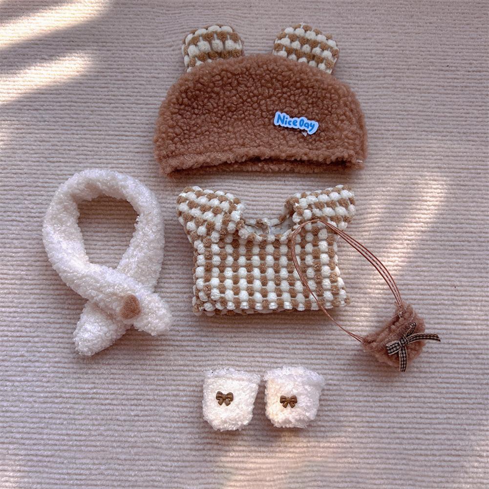 20 см хлопковый комбинезон для кукол, мультяшная плюшевая кукла, сменный наряд, платье, аксессуары для игрового дома, мини-одежда