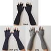 Autumn Winter Warm Knitted Half Finger Gloves Elbow Long Arm Warmers Work Gloves