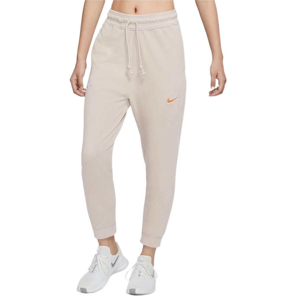 Nike Женские спортивные штаны из флиса с завязками и логотипом Therma-Fit, кремовые DO6969-236
