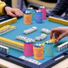 Chengu 12 Pcs Mahjong Party Can Coolers Sleeves with Funny Sayings Colorful Wavy Edges Can Coolers for Soda & Beer Game Night Mahjong Accessories