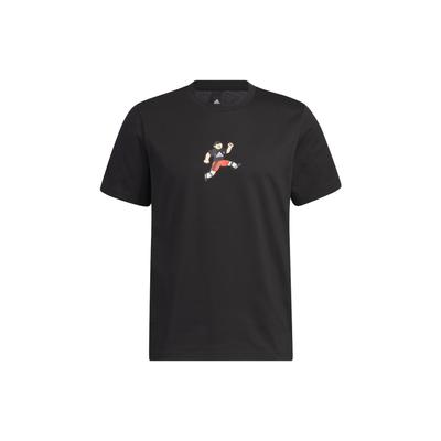 adidas X Seebin SS23 Playful Series Графический принт Повседневная спортивная футболка с коротким рукавом Мужские топы Черный IA8115