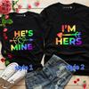 King Queen Couples T Shirt Im Hers Hes Mine Print Couple Tshirt Summer Fashion Woman T-shirt Casual O-Neck Tops Lovers Tee Shirt