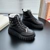 Женские зимние короткие ботинки, повседневные, с плюшевой подкладкой, теплые, высокие, хлопковые, ботинки для улицы, увеличивающие рост, на платформе, со шнуровкой, для снегоходов