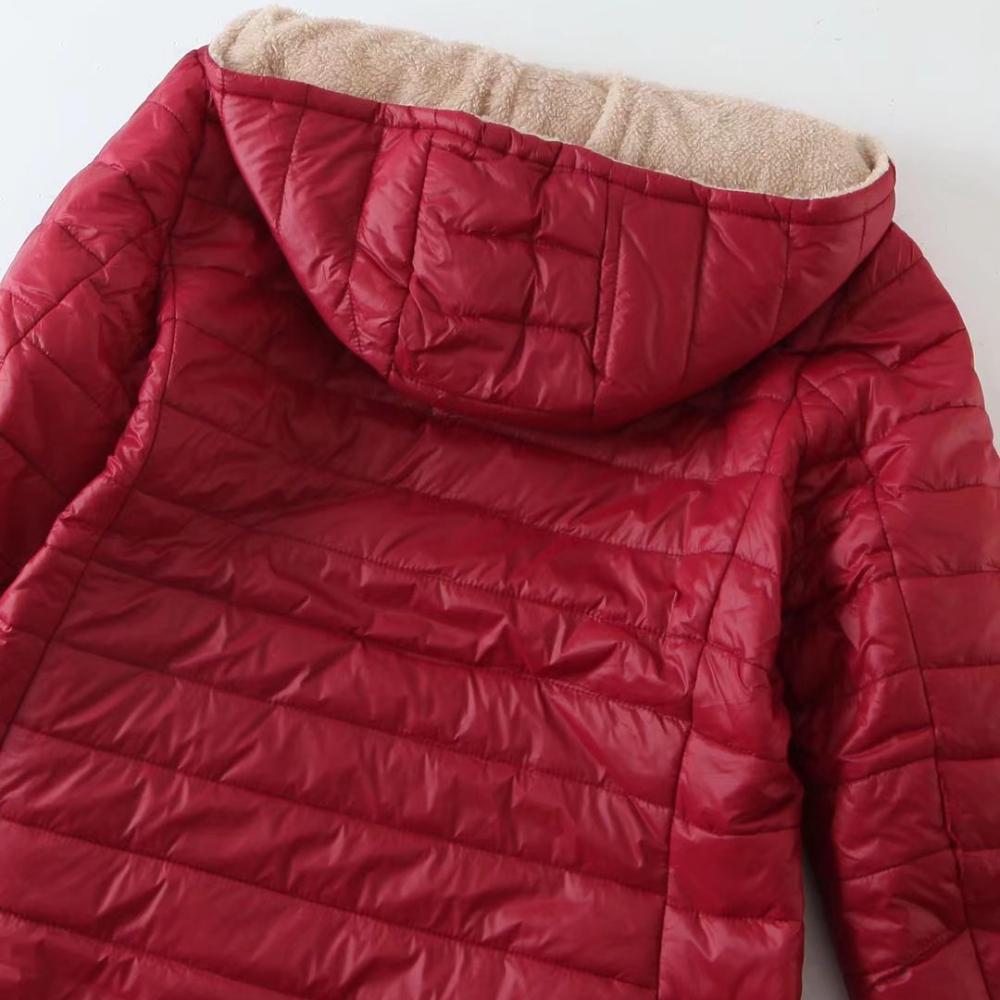 Женская зимняя куртка, новая корейская версия средней длины с капюшоном, флисовое хлопковое пальто, теплые парки из овечьего флиса, зимние куртки