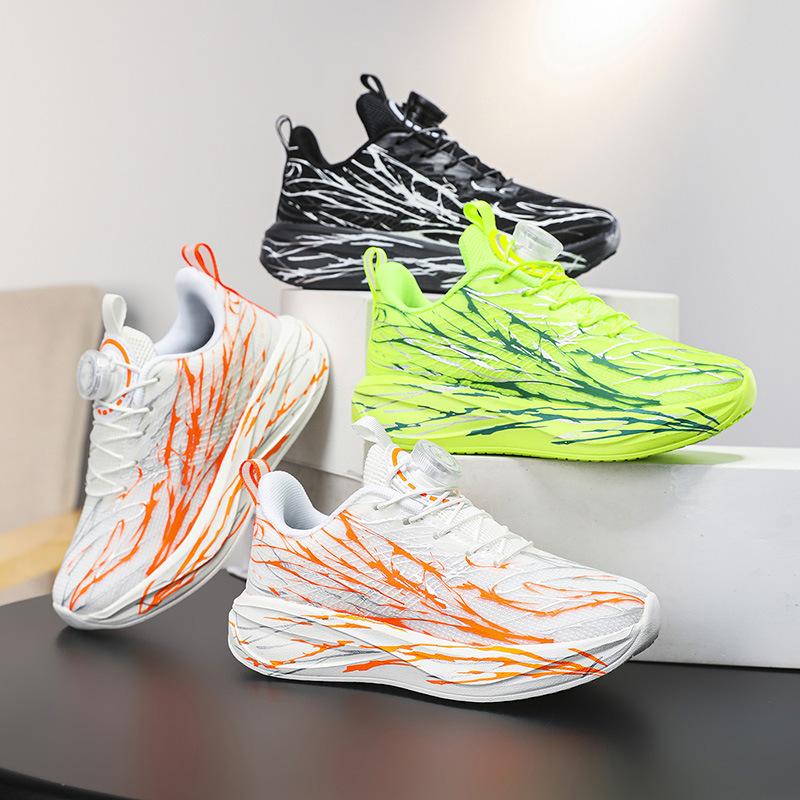 New Children's Casual Running Shoes Soft Elastic Comfortable Mesh Shoes Primary School Students Non-slip Wear-resistant Professional Running Shoes Boy