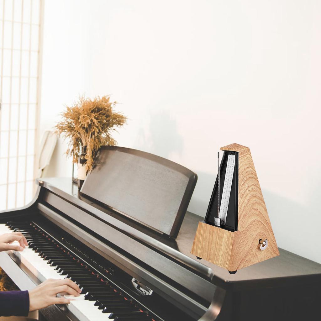 Механический метроном гитара фортепиано барабан инструмент башенного типа метроном(Мелкая текстура древесины)