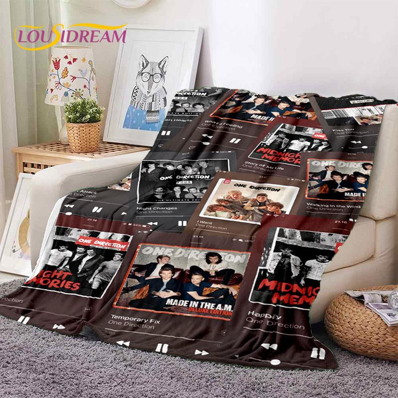 2025 Rock-One Direction Combinatio 1D Star Soft Blanket, Soft Throw Blanket для дома, спальни, кровати, дивана, пикника, дорожного чехла, подарка