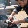 Stainless Steel Roller Grill Cleaner Brush with LED Light Barbecue Cleaner Tools  Outdoor Cooking