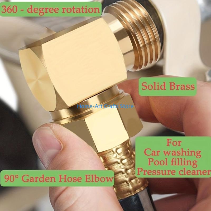 Y3NA Copper Garden Hose Elbow Connector 90 Degree L Shaped Outdoor Garden Hose Adapter Easy to Installation