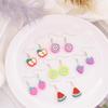 Simple Resina Charms Fruit Drop Earring For Women Girls Cute Female Small Pitaya Grape Earrings