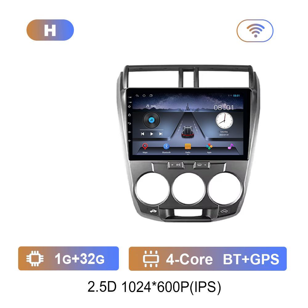 for Honda City 2008 - 2014 Android 14 Intelligent System Car Radio Multimedia Video Player 4G GPS Navi WiFi Split Screen
