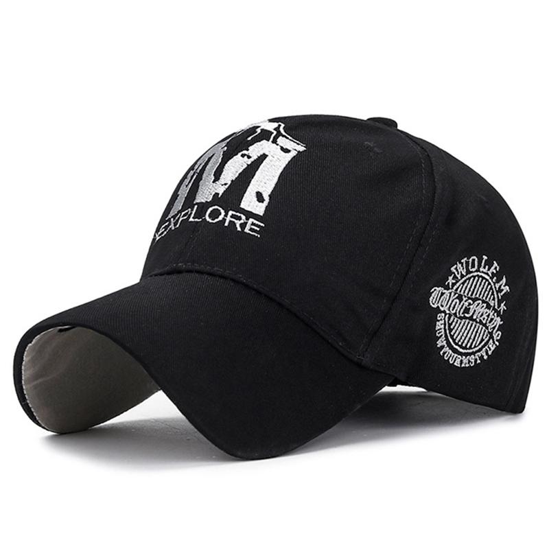 WOLF M Letter Baseball Cap for Men Women Streetwear Dad Hat Summer Sun Visor Trucker Cap
