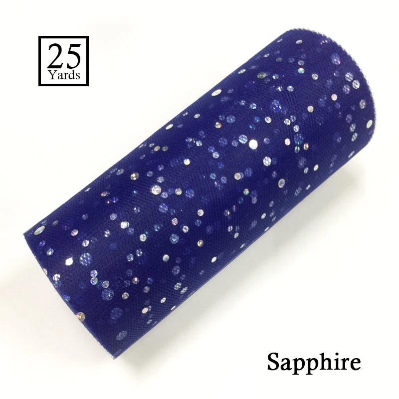 25 Yards 15cm Glitter Sequin Tulle Roll Fabric Wedding Decoration Organza Laser DIY Crafts Birthday Party Supplies