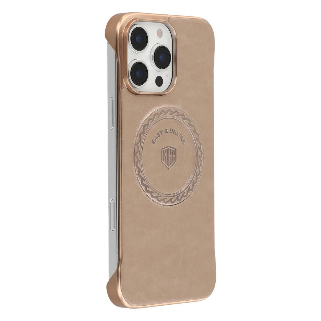 KIGC For iPhone 16 Pro Max Magnetic Case Electroplating PC+PU Phone Back Cover