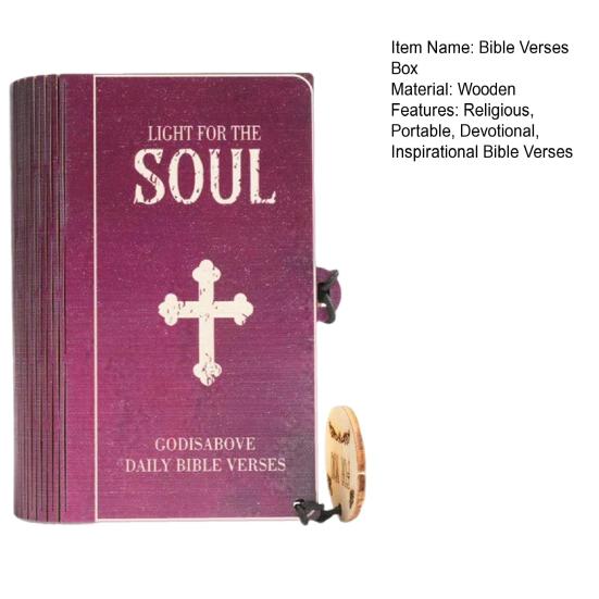 Bible Verses Box Set Daily Encouragement Cards with Wooden Storage Box