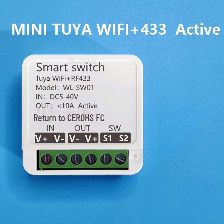 Умный коммутатор Tuya WiFi: Постоянное напряжение 12 В/24 В с WiFi и пультом дистанционного управления 433 для управления дверным замком или освещением