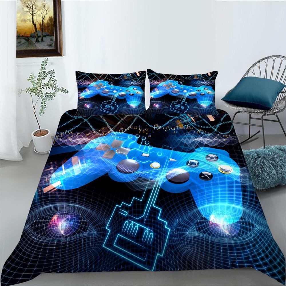 Пододеяльник с рисунком игрового контроллера 3D для детей и подростков, комплект постельного белья, двуспальная кровать размера «king size», односпальная кровать, украшение для спальни
