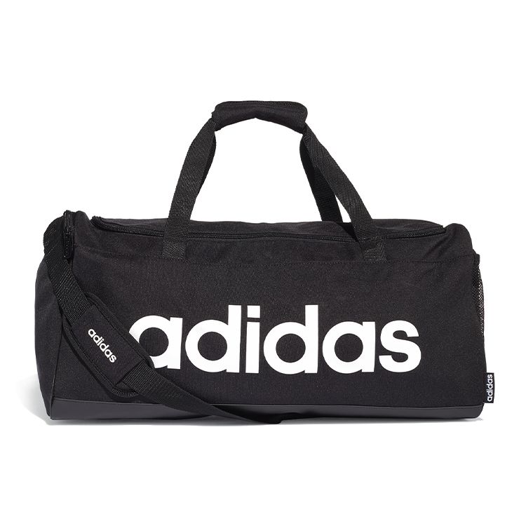 Adidas Linear Duffel Bag With Zipper And Buckle Recycled Material Unisex Sports Bag Black FL3651