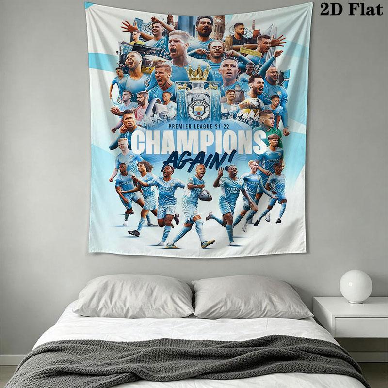 The Blues team Wall Hanging Printed Fabric Blanket Decorative Tapestries for Bedroom Living Room Home Decor