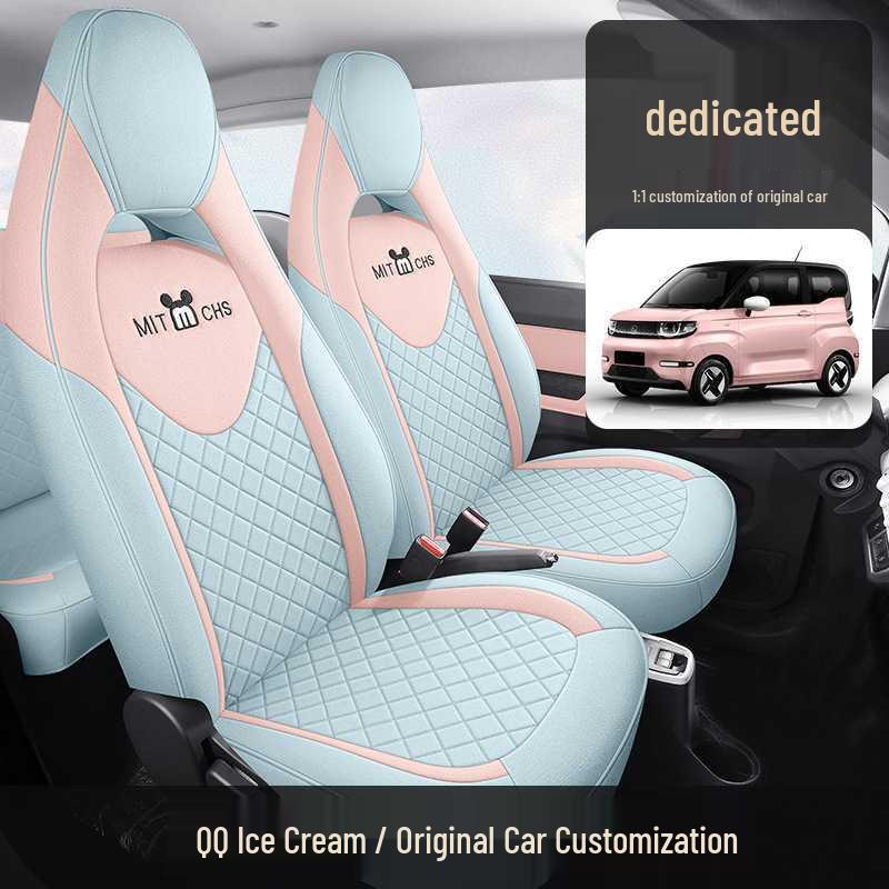 Чехол на сиденье автомобиля Chery QQ в виде мороженого, всесезонная льняная подушка для женщин, полное покрытие для 25 моделей