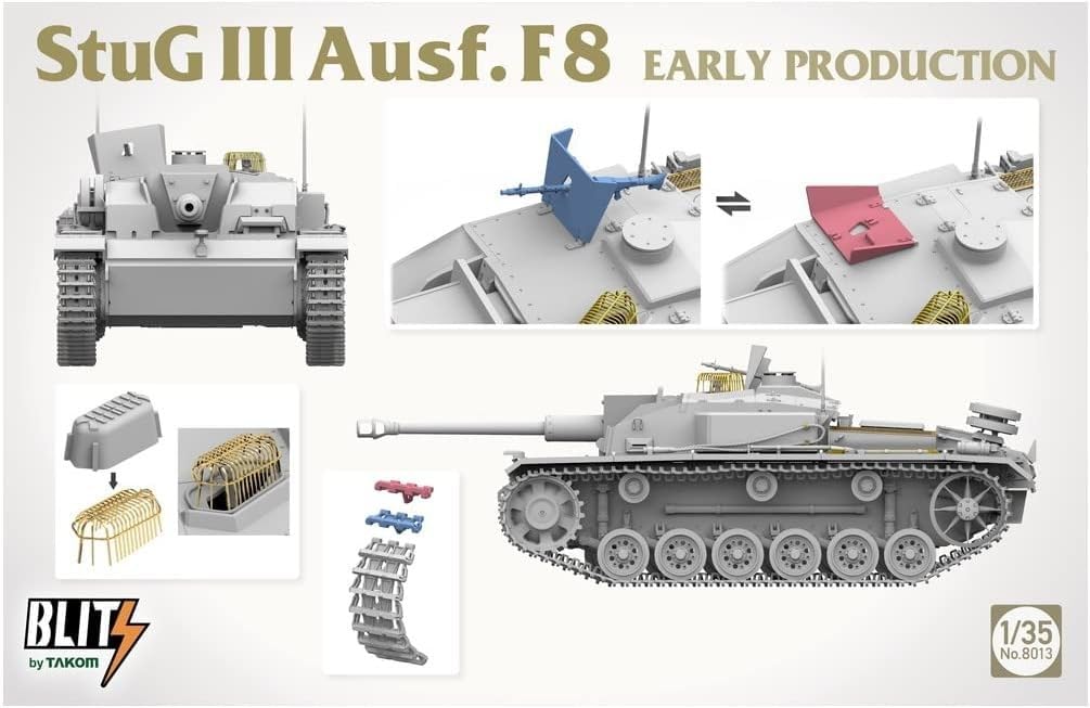 TAKOM Blitz 1/35 Немецкая штурмовая пушка StuG III F8 Ранняя модель Пластиковый набор TKOB8013