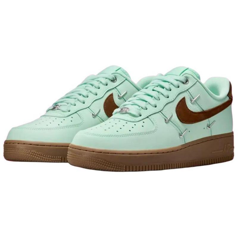 Nike Air Force 1 LOW Шоколадно-мятные Женские Низкие Скейт-Кроссовки Зеленые Коричневые IB8894-329