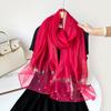 Весна новый однотонный жемчужный шелковый шарф женский искусственный шелк легкая большая шаль длинный шарф шарф