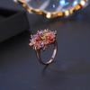 Кольцо Dudu Butterfly Zircon Rose для женщин - Модная бижутерия в европейском и американском стиле из розового золота с дизайном «Дракон-девушка и цветок»