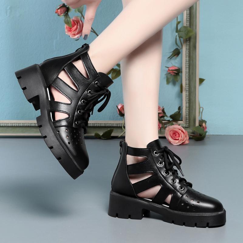 Fashion AIYUQI Women's Summer Boots 2025 New Casual Mesh Ankle Boots Ladies British Style Genuine Leather Women's Cool Boots