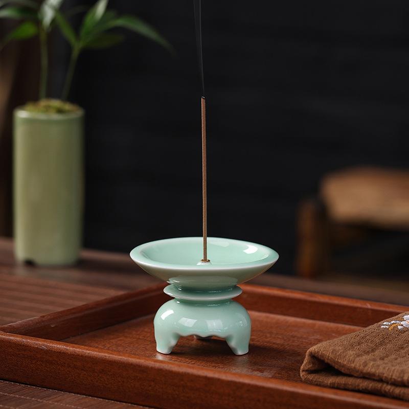 Celadon Incense Holder Home Aromatherapy Decor Tea Room Creative Chinese Incense Burner