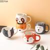 Расписанная вручную керамическая кружка с изображением животных из мультфильмов, креативная чашка для завтрака, овсяного молока, послеобеденного чая, кофейной чашки, домашнего набора для питья, свадебного подарка