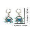 Zinc Zinc Alloy Crab Shape Drop Earrings Jewelry Gradient Crab Ear Buckle  Beach Resort Sea Breeze