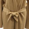 PAULE KA wool Long sleeve knit cardigan Brown Waist ribbon Women Used