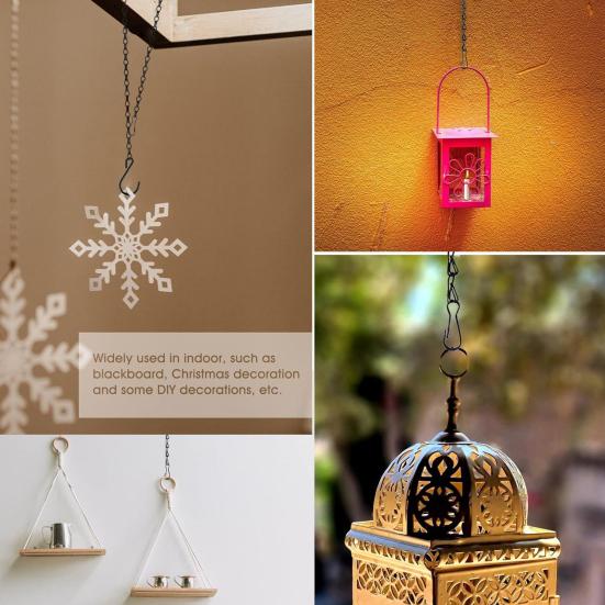 6/12 шт. Цепи для подвешивания растений Металлические цепи с крючками в форме S Регулируемая цепь для подвешивания кашпо Фонарь-кормушка для птиц