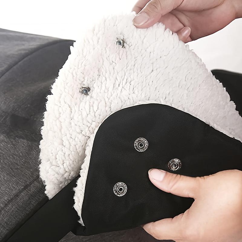 Winter Stroller Windproof Gloves - Cold Weather Handlebar Covers with Plush Lining, Anti-Freeze Grip for Pushchairs, Bicycles