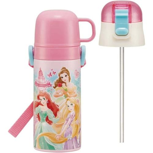 Skater 2WAY соломинка с чашкой из нержавеющей стали детская бутылка для воды 350 мл Disney Princess 22 Girls SKCP3-A