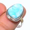 Кольцо из стерлингового серебра 925 пробы с драгоценным камнем Natural Republic Larimar S.10 d6G75