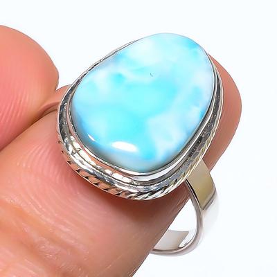 Кольцо из стерлингового серебра 925 пробы с драгоценным камнем Natural Republic Larimar S.10 d6G75