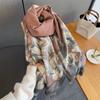 Осенне-зимние растения, цветы, жаккардовые шарфы, женский имитация кашемира, высокая теплота, утолщенные универсальные шарфы с бахромой, шали