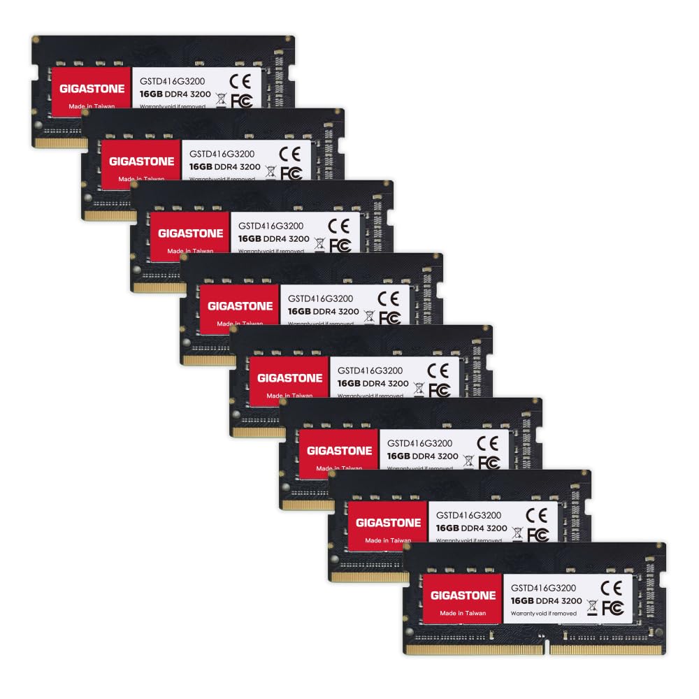 Gigastone 16GBx8 DDR4 3200MHz or CL22 SODIMM 260 Pin Unbuffered Laptop Memory Module Upgrade [Memory DDR4] (128GB Kit) (2933MHz 2666MHz) PC4-25600